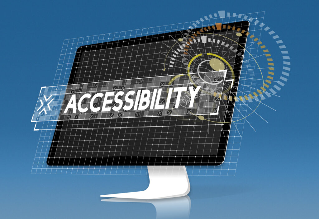 schermo del computer con popup grafico di parole di accessibilita 1