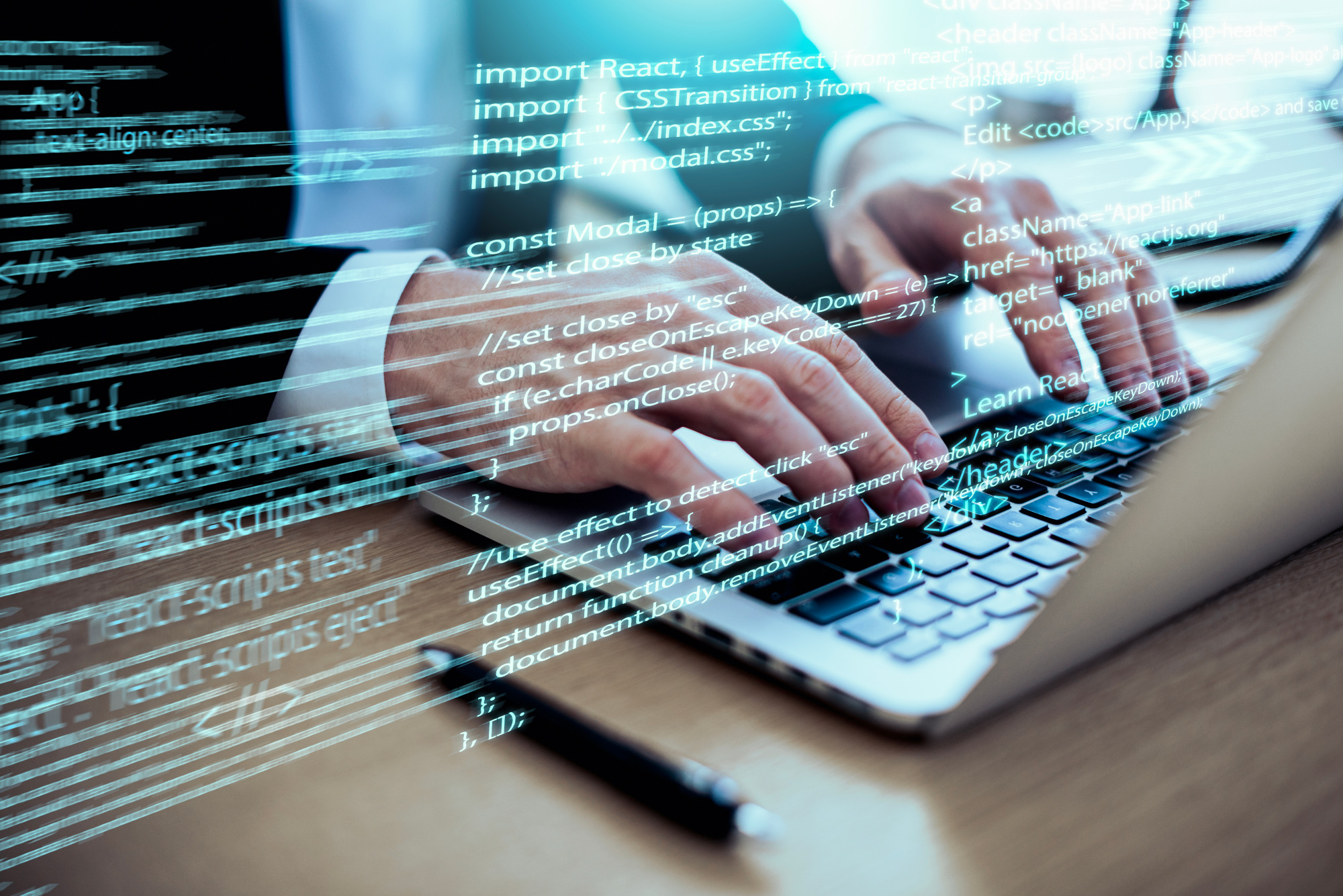 programming background with person working with codes computer 1